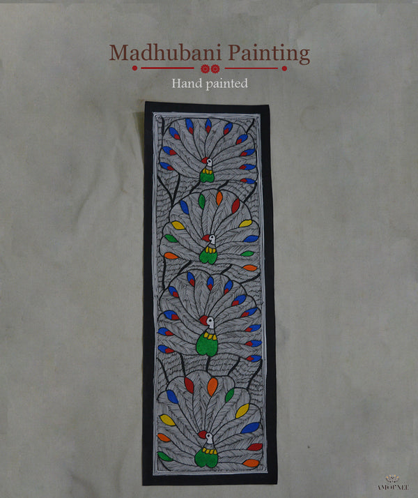 Madhubani Hand Painting: Dancing Peacocks