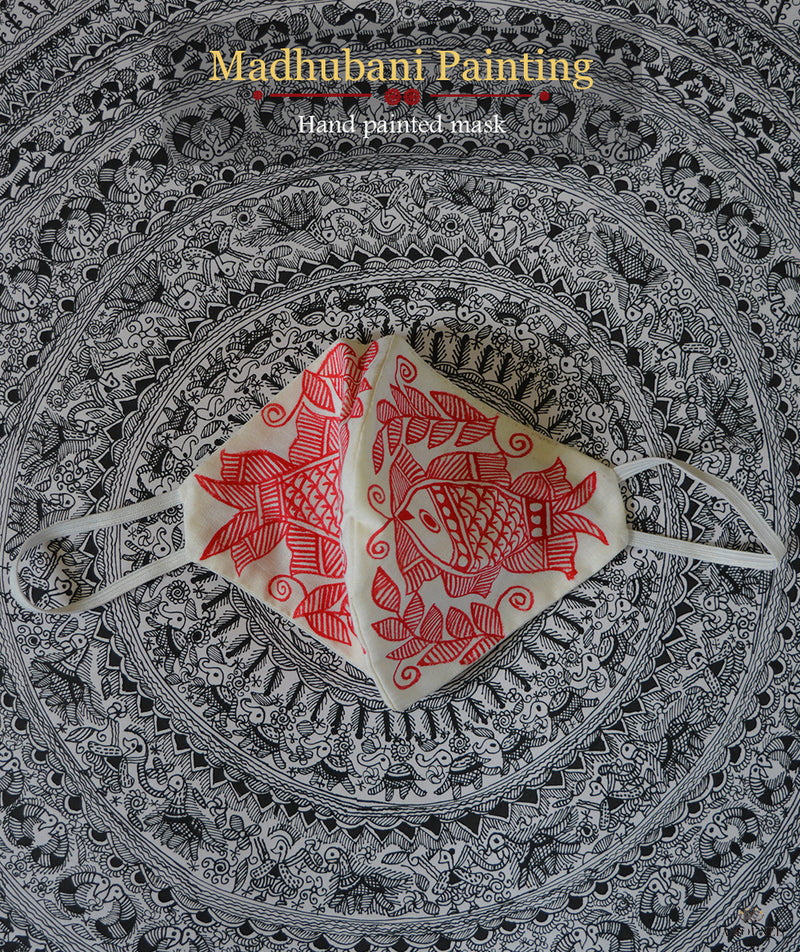 Madhubani Hand Painted Face Mask