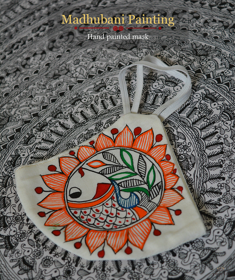 Madhubani Hand Painted Face Mask