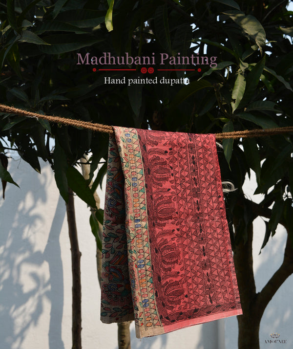 Madhubani Hand Painted Dupatta