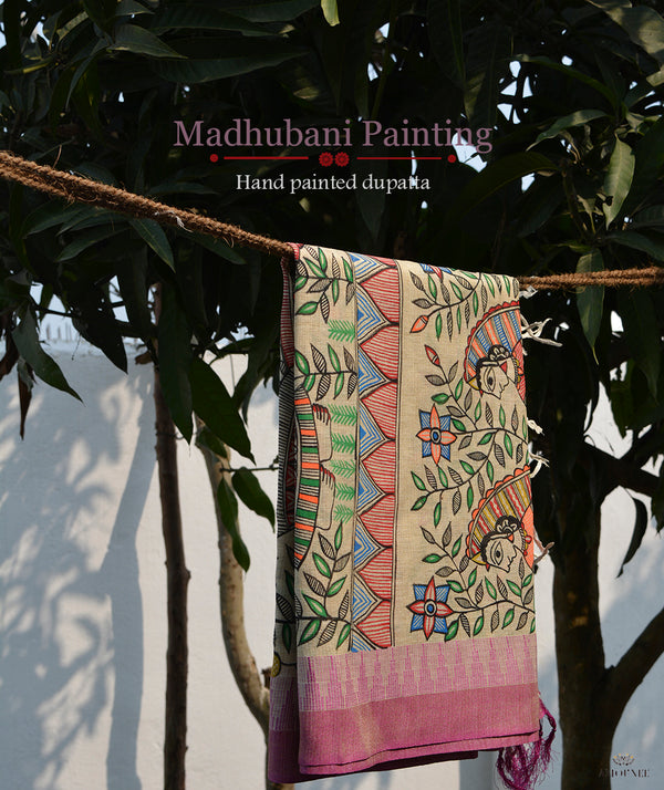 Madhubani Hand Painted Dupatta