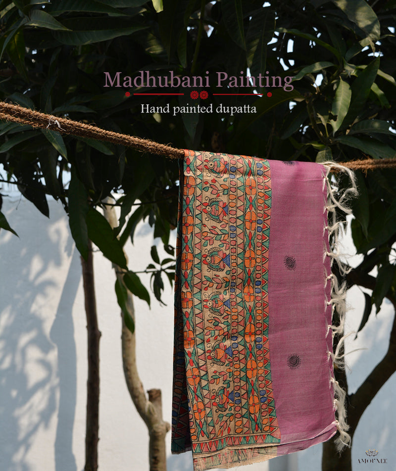 Madhubani Hand Painted Dupatta