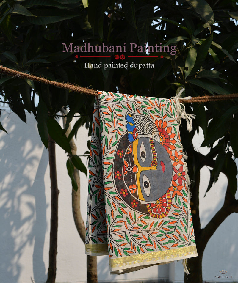 Madhubani Hand Painted Dupatta