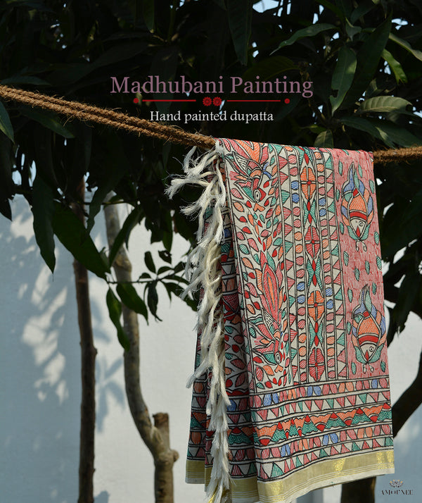 Madhubani Hand Painted Dupatta