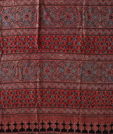 Ajrakh cotton hand block printed saree