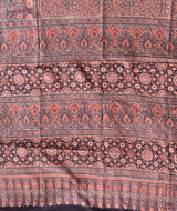 Ajrakh cotton hand block printed saree