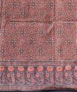 Ajrakh cotton hand block printed saree