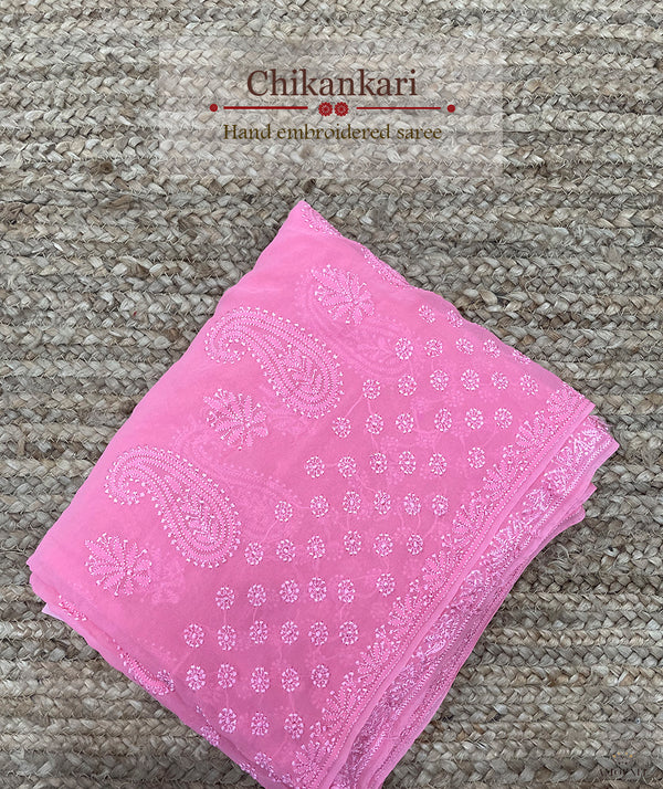 Chikankari Hand Embroidered Saree