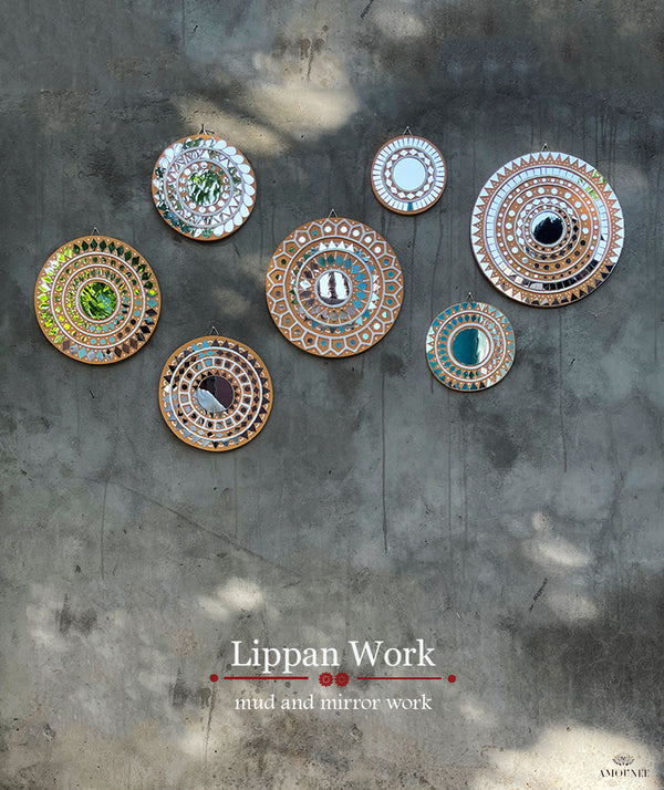 Mud and mirror work (Lipan work, Set of 7)