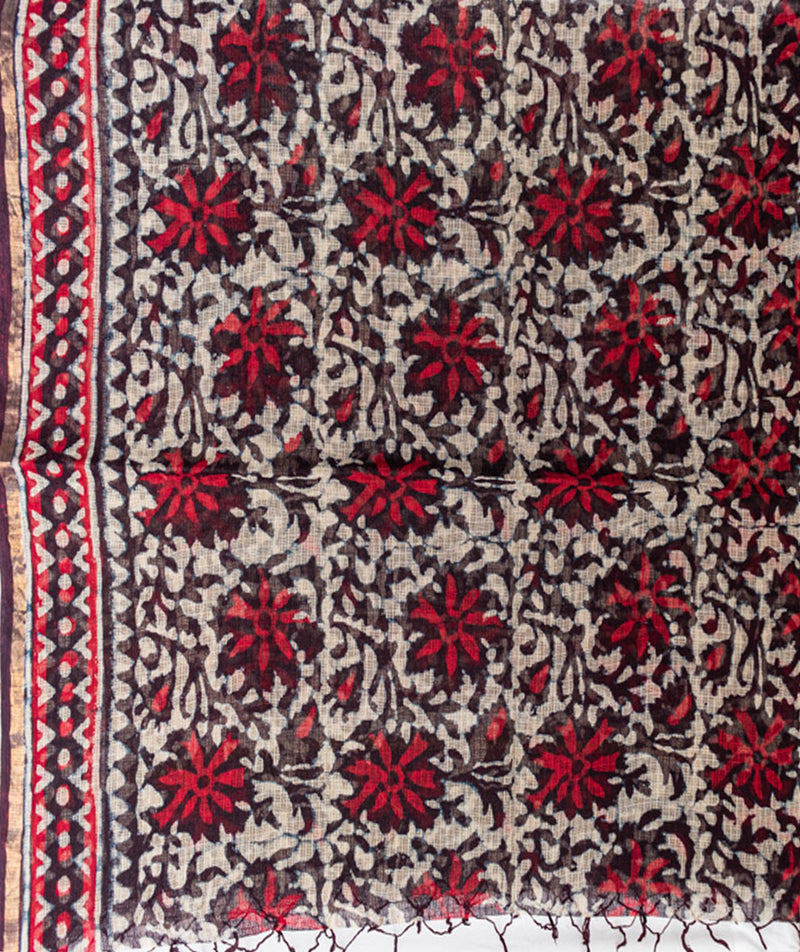 Handblock Printed Kota Dorai Dabu Dupatta