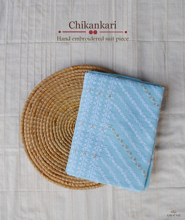 Chikankari Hand Embroidered 3 Piece Suit