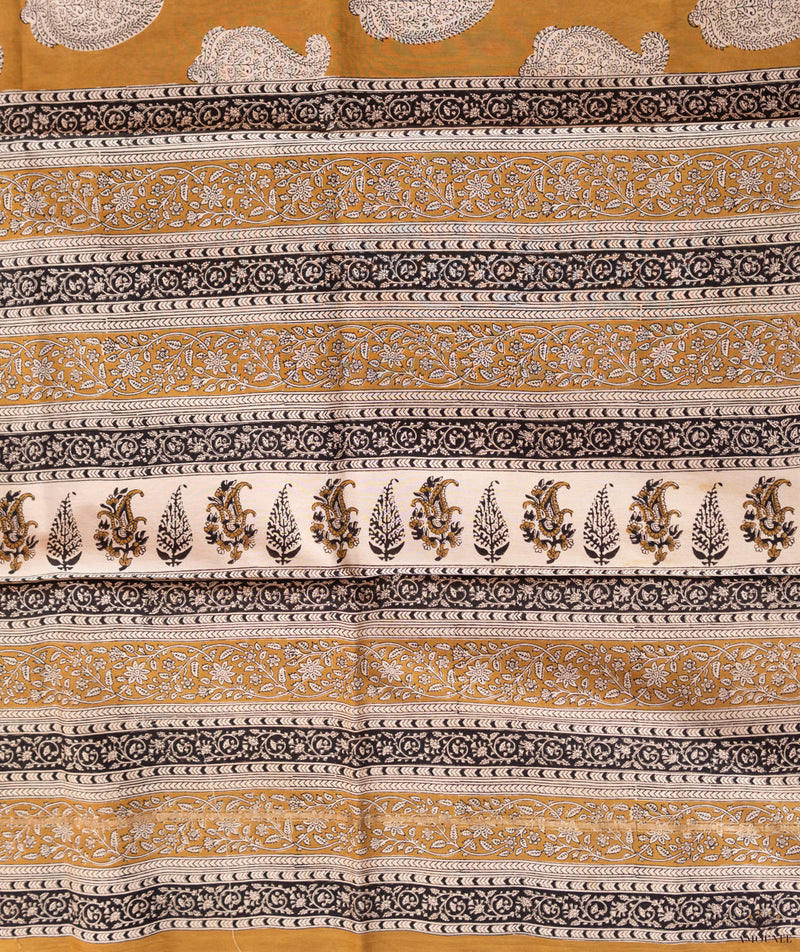 Bagru Handblock Printed Chanderi silk saree