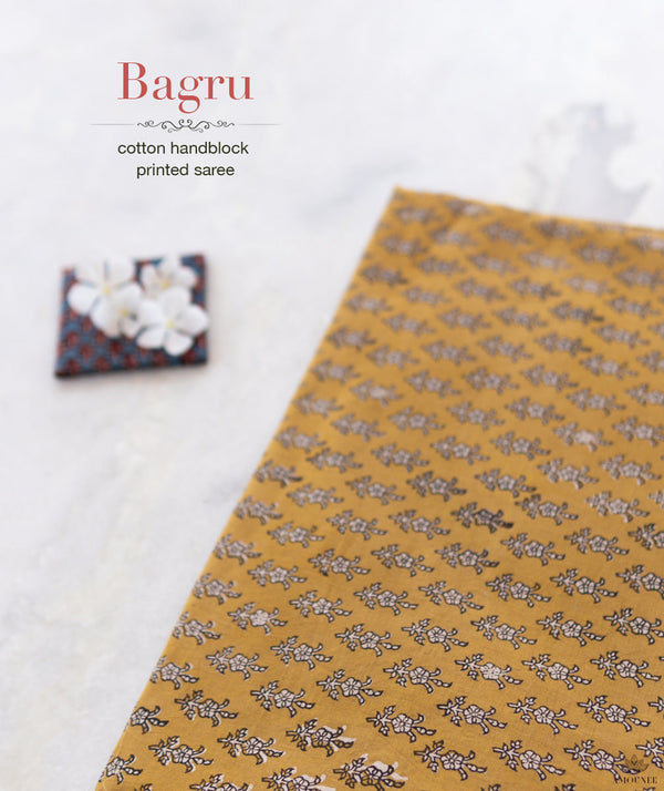 Bagru Handblock Printed Cotton saree