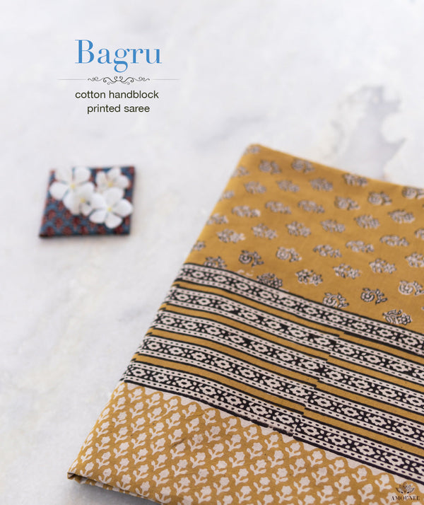 Bagru Handblock Printed Cotton saree