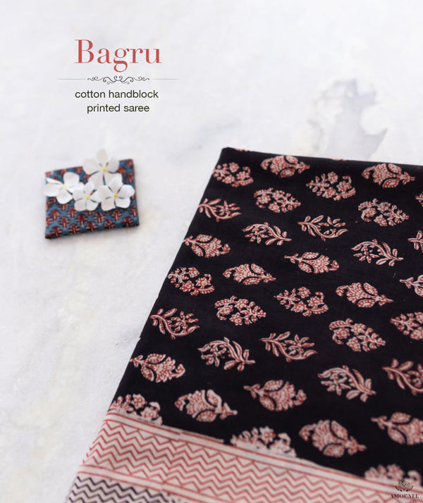 Bagru Handblock Printed Cotton saree