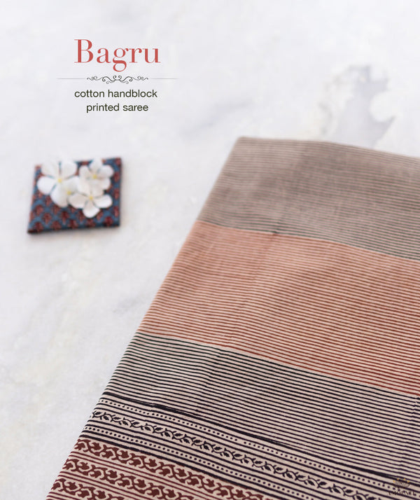 Bagru Handblock Printed Cotton saree