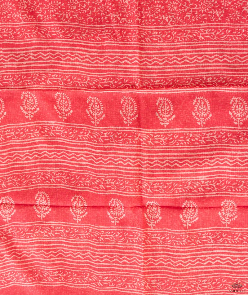 Dabu Handblock Printed Kota Doria Saree