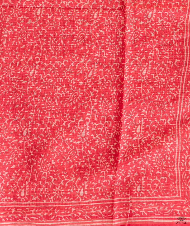 Dabu Handblock Printed Kota Doria Saree