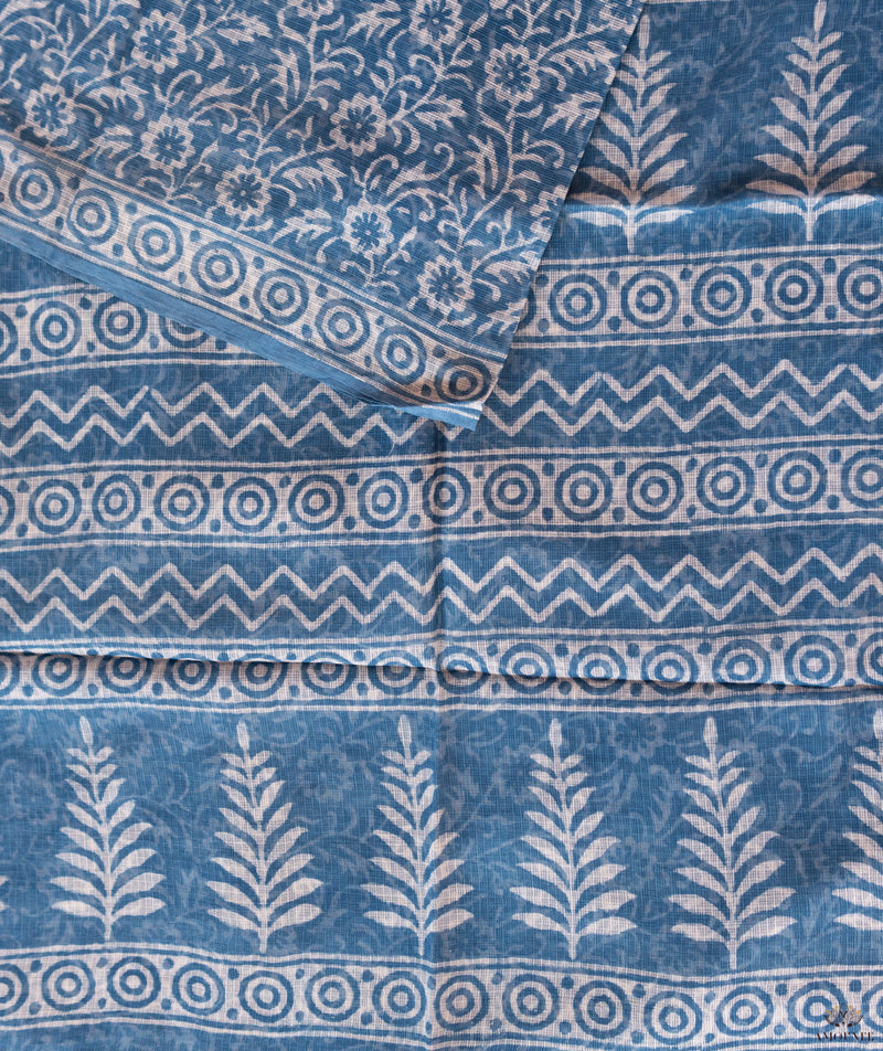 Dabu Handblock Printed Kota Doria Saree