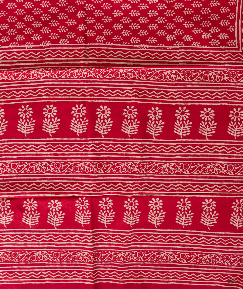 Cotton Dabu Handblock Printed Saree