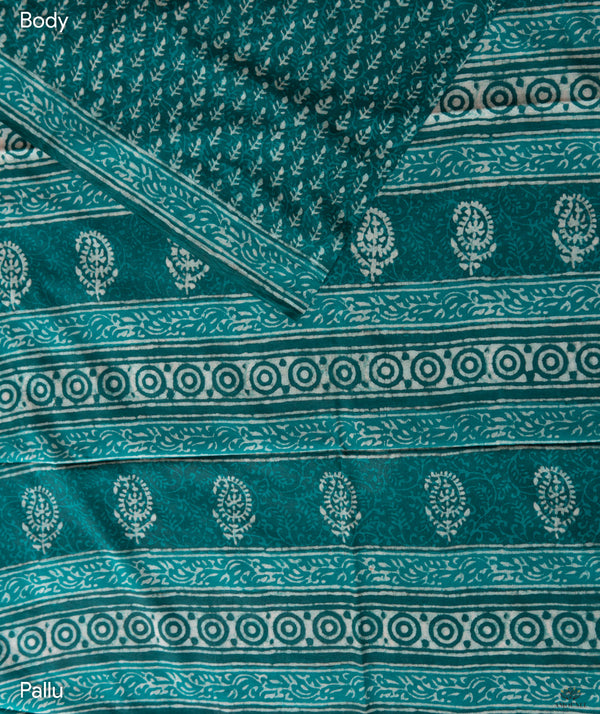 Cotton Dabu Handblock Printed Saree