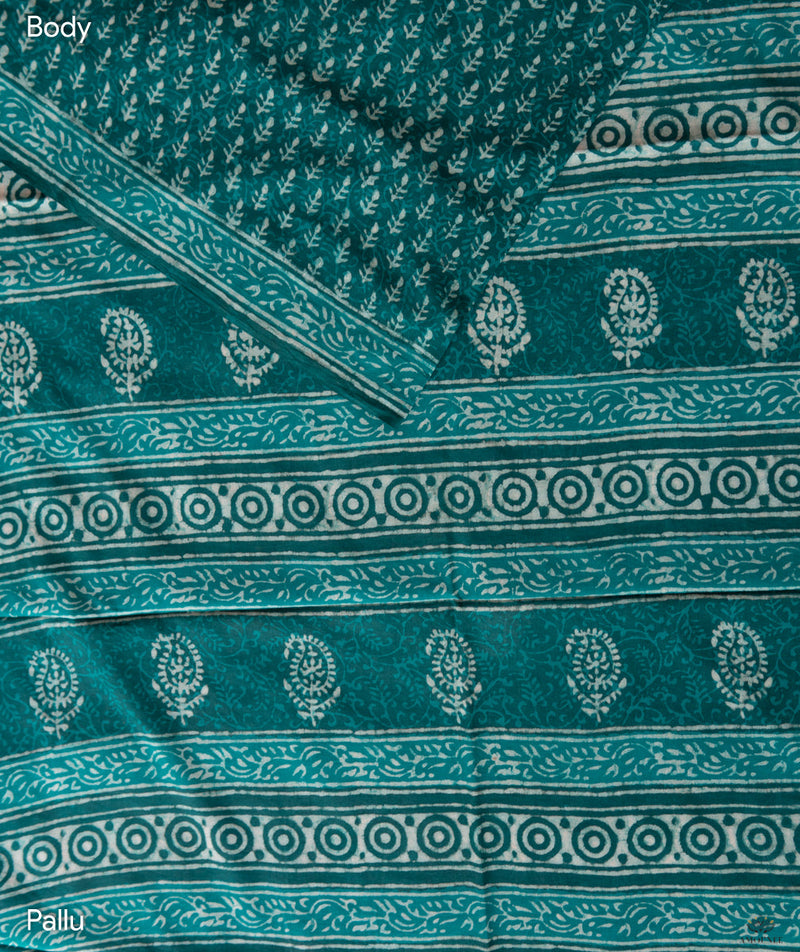 Cotton Dabu Handblock Printed Saree