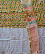 Exclusive Handblock Printed Sanganeer cotton Suits with Kota Dupatta