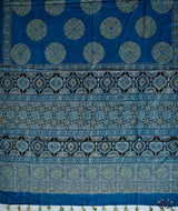 Ajrakh Cotton Handblock Printed Saree