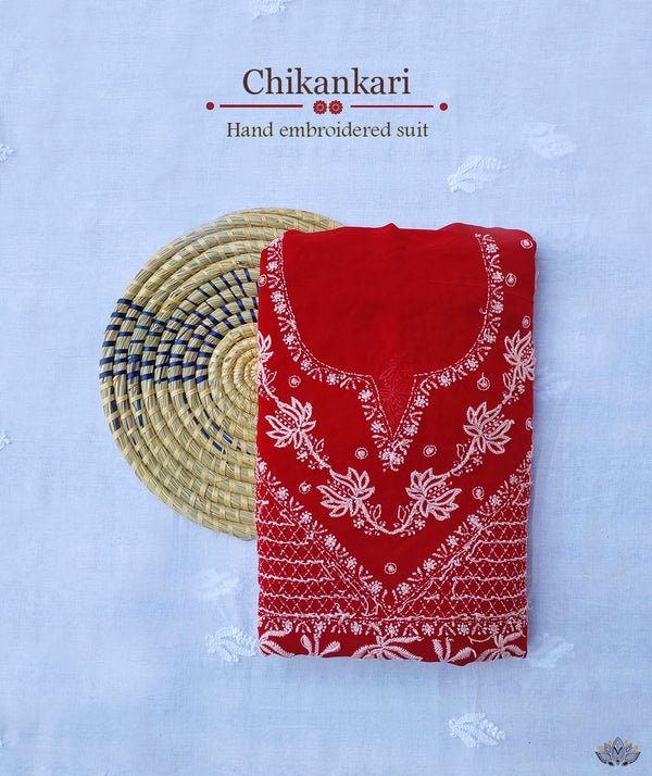 Chikankari Hand Embroidered Suit Piece