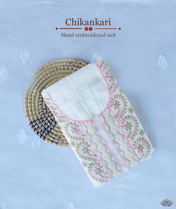 Chikankari Hand Embroidered Suit Piece