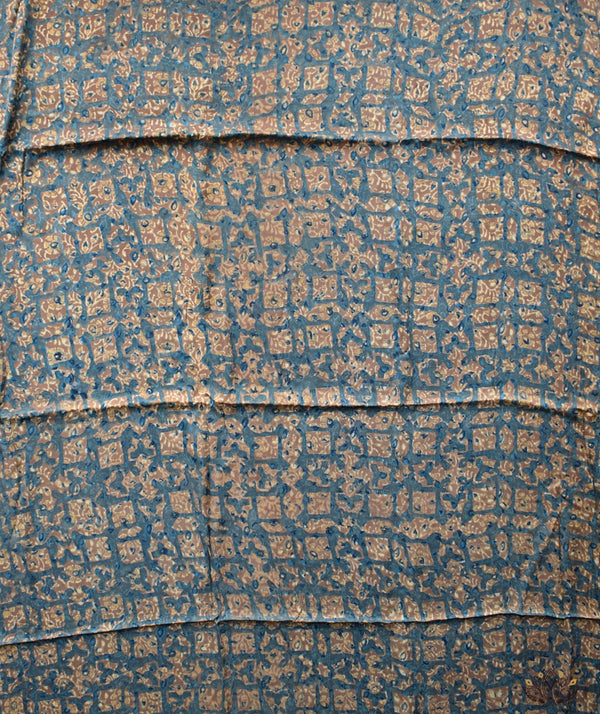 Ajrakh modal silk hand block printed yardage