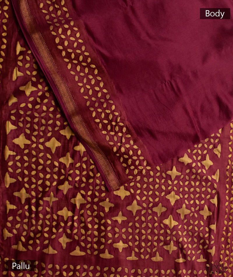 Applique HandStiched Chanderi Saree