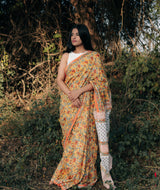 Sanganer Handblock Printed saree