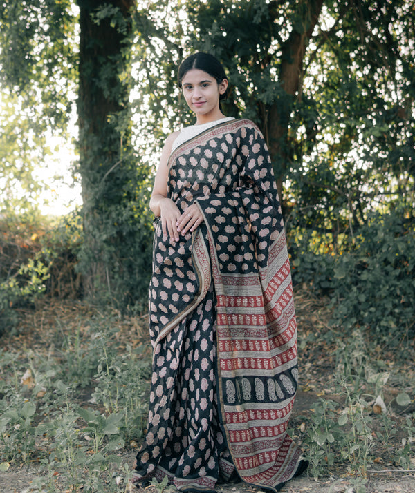 Bagru Handblock Printed saree