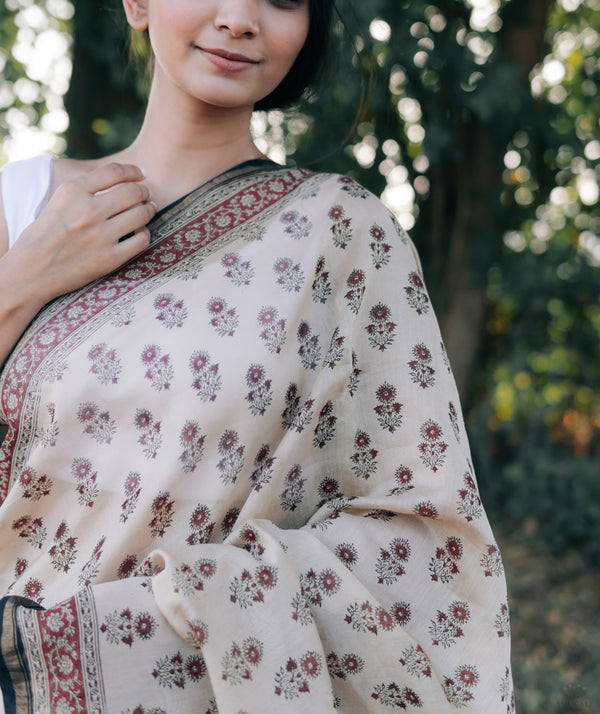 Bagru Handblock Printed saree