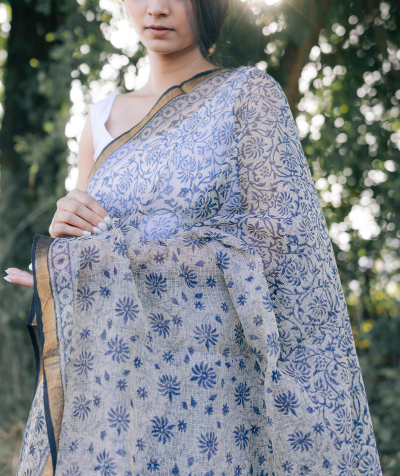 Bagru Handblock Printed saree