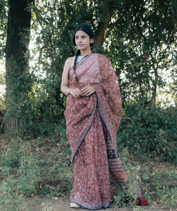 Bagru Handblock Printed saree