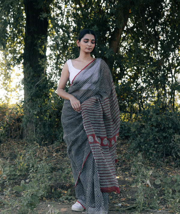 Bagru Handblock Printed saree