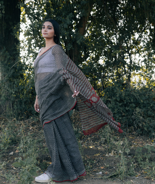 Bagru Handblock Printed saree