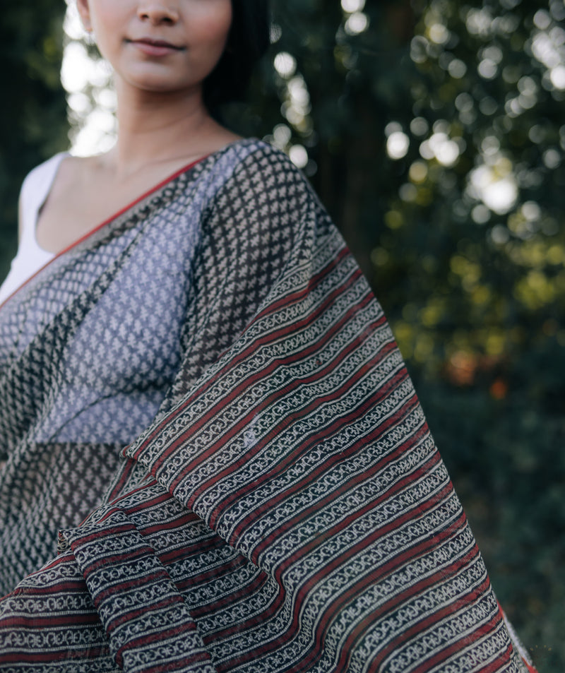 Bagru Handblock Printed saree