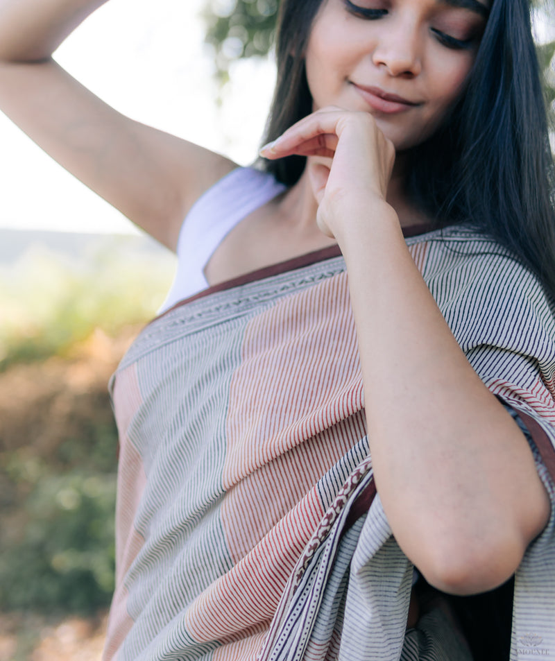 Bagru Handblock Printed saree