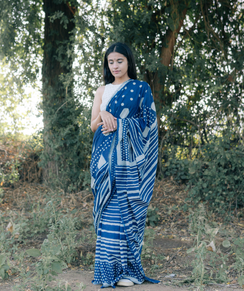 Bagru Handblock Printed saree