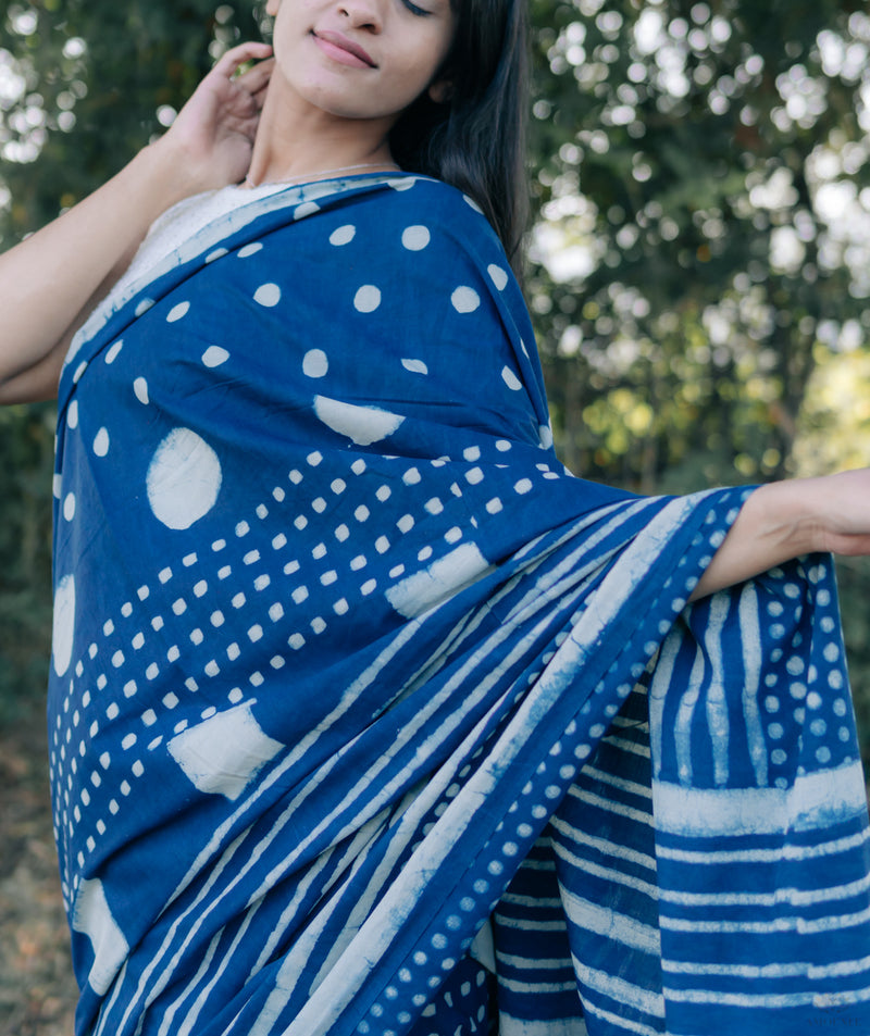 Bagru Handblock Printed saree