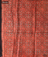 Ajrakh modal silk hand block printed saree