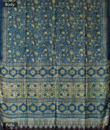 Ajrakh Modal Silk Hand Block Printed Saree