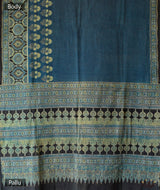 Ajrakh Cotton Handblock Printed Saree