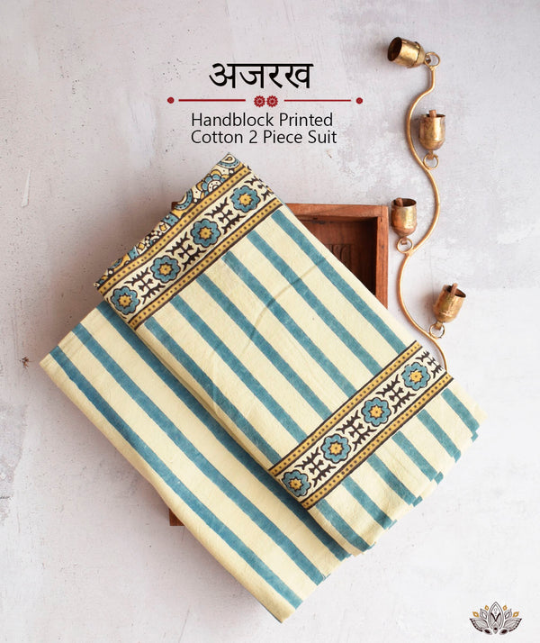 AJRAKH COTTON HAND BLOCK PRINTED TWO PIECE SUIT