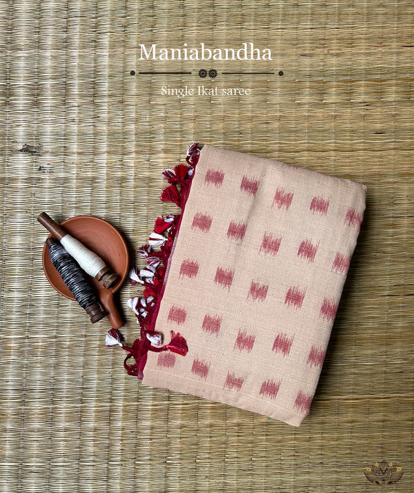 Maniabandha Single Ikat Handwoven Saree