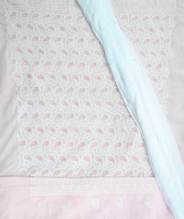 Chikankari Hand Embroidered Two Suit Piece