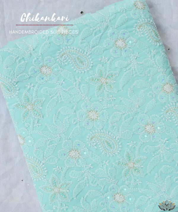 Chikankari Hand Embroidered Two Suit Piece